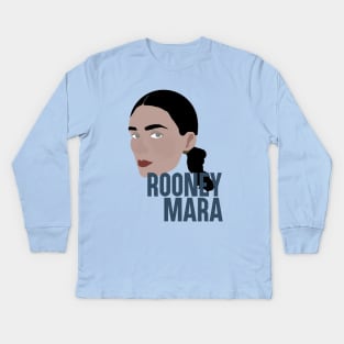 Rooney Mara Head Kids Long Sleeve T-Shirt